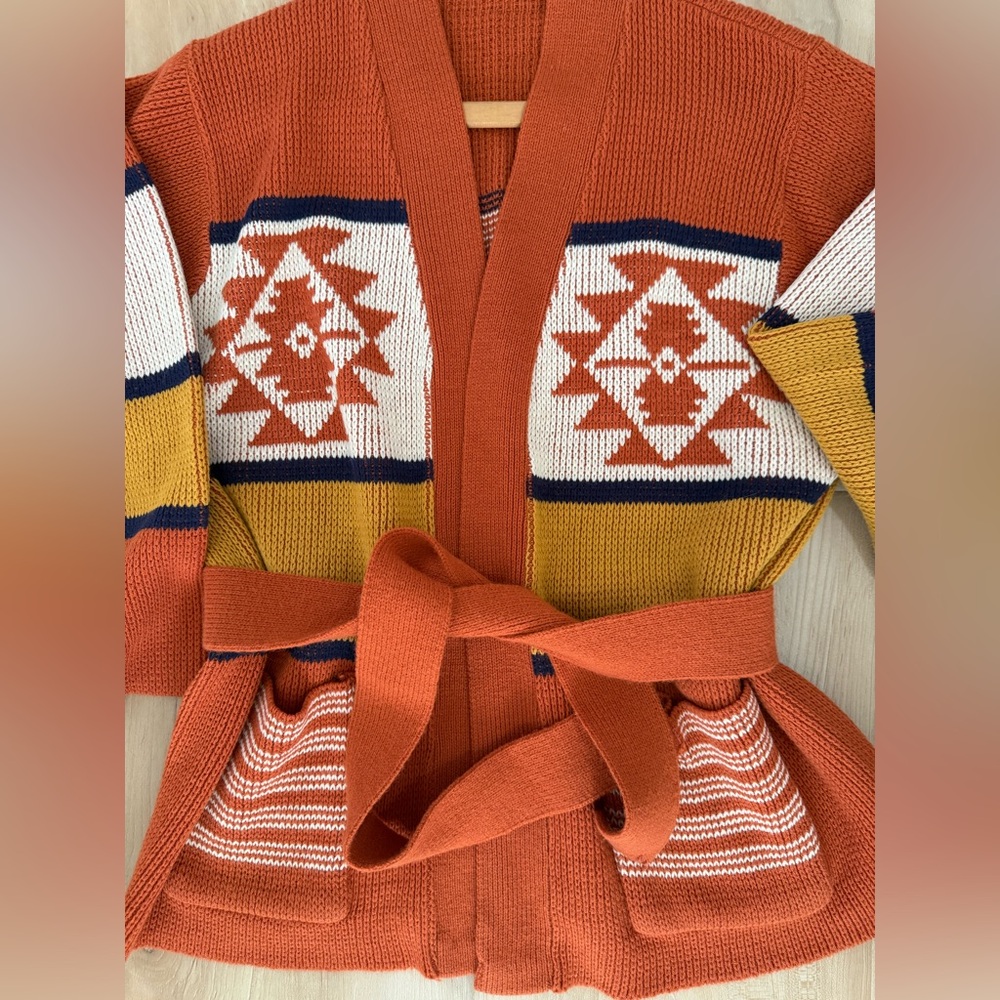 Vintage Southwestern belted cardigan - Picture 4 of 9